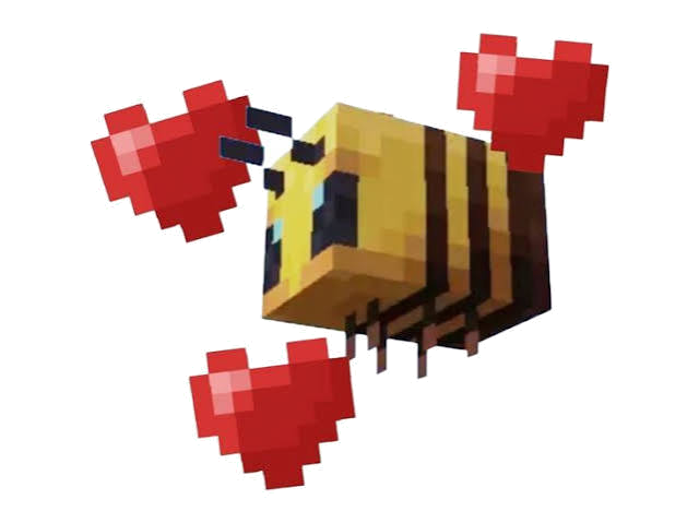 Minecraft bee with hearts